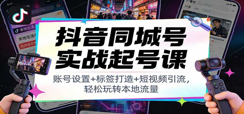 图片[1]-抖音同城号实战起号课：账号设置+标签打造+短视频引流，轻松玩转本地流量-泱泱学习社
