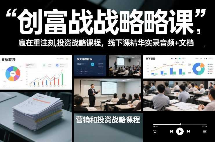 创富战略课，赢在重注时刻，营销和投资战略课程，线下课精华实录音频+文档-泱泱学习社