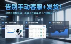 告别手动客服+发货！拼多多虚拟项目，机器人托管稳賺1-5W每月【揭秘】-泱泱学习社