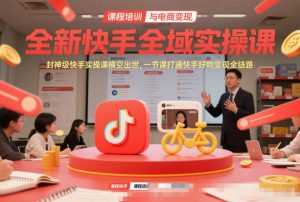 全新快手全域实操课，封神级快手实操课横空出世，一节课打通快手好物变现全链路-泱泱学习社