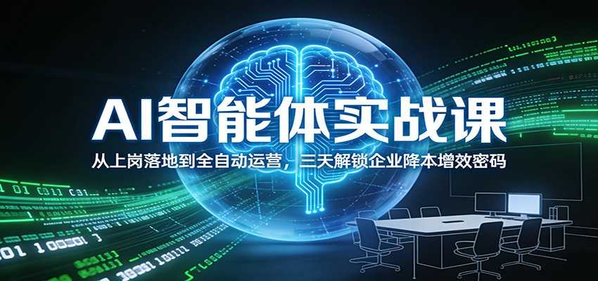 AI智能体实战课：从上岗落地到全自动运营，三天解锁企业降本增效密码-泱泱学习社