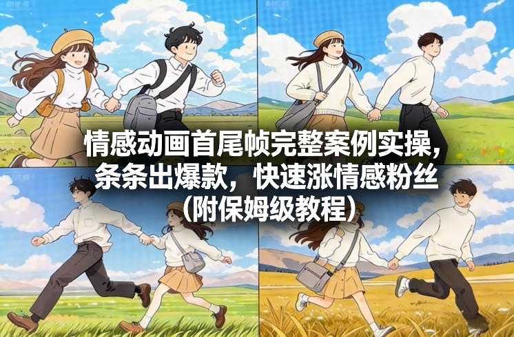 情感动画首尾帧完整案例实操，条条出爆款，快速涨情感粉丝(附保姆级教程)-泱泱学习社