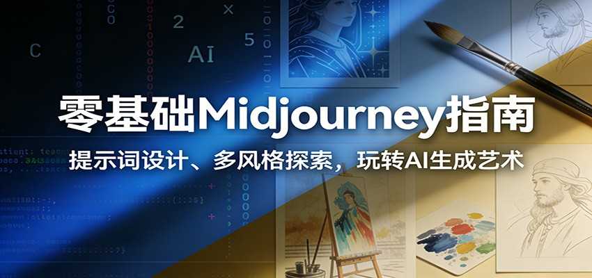 图片[1]-零基础Midjourney指南：提示词设计、多风格探索，玩转AI生成艺术-泱泱学习社