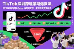 TikTok深圳跨境第2期爆款课，20天实战吃透TikTok Shop运营与变现，实现跨境变现翻倍-泱泱学习社