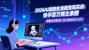 2026AI漫剧全流程变现实战：快手百万博主亲授，吃透90%分账红利，单人居家轻松月入过万-泱泱学习社