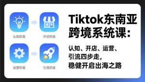 TikTok东南亚跨境系统课：认知、开店、运营、引流四步走，稳健开启出海之路-泱泱学习社