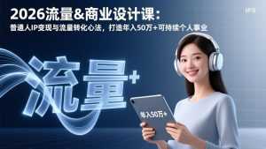 2026流量&商业设计课：普通人IP变现与流量转化心法，打造年入50万+可持续个人事业-泱泱学习社
