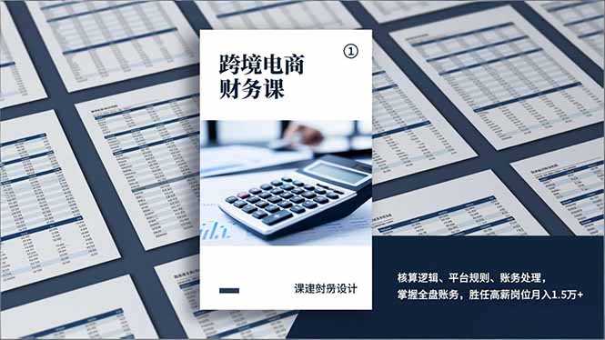 跨境电商财务课，核算逻辑、平台规则、账务处理，掌握全盘账务，胜任高薪岗位月入1.5万+-泱泱学习社