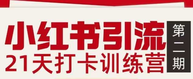 小红书引流21天打卡训练营第二期，助你快速打通小红书私域引流打粉-泱泱学习社