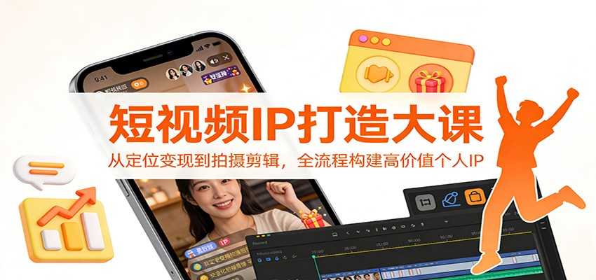 图片[1]-短视频IP打造大课：从定位变现到拍摄剪辑，全流程构建高价值个人IP-泱泱学习社