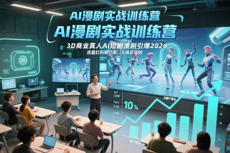 AI漫剧实战训练营，3D商业真人AI短剧漫剧引爆2026，流量红利期已至，入场正当时-泱泱学习社