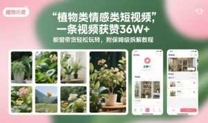 植物类情感类短视频，一条视频获赞36W+，橱窗带货轻松玩转，附保姆级拆解教程-泱泱学习社