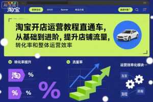 淘宝开店运营教程直通车，从基础到进阶，提升店铺流量，转化率和整体运营效率(更新26年1月)-泱泱学习社