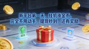 新平台第一天，挂G涨金币，完全不用动手，提现秒到，还有奖励【揭秘】-泱泱学习社