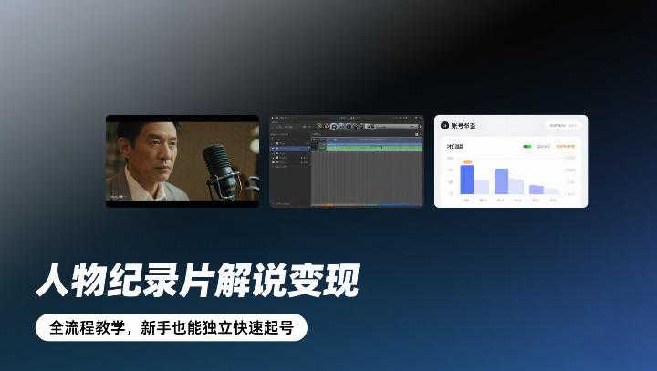 人物纪录片解说变现，全流程教学，新手也能独立快速起号-泱泱学习社