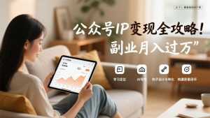 公众号IP变现全攻略，学习定位、AI写作、钩子设计与转化，构建获客闭环，副业月入过万-泱泱学习社