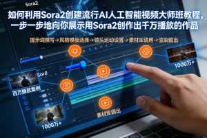 如何利用Sora2创建流行AI人工智能视频大师班，一步一步地向你展示用Sora2创作出千万播放的作品-泱泱学习社