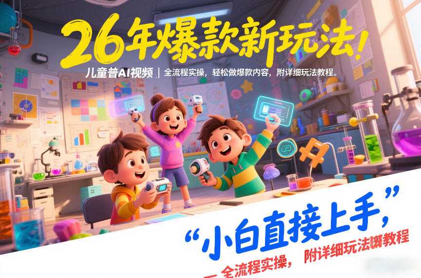 26年爆款新玩法，儿童科普AI视频，全流程实操，轻松做爆款内容，小白直接上手，附详细玩法教程-泱泱学习社