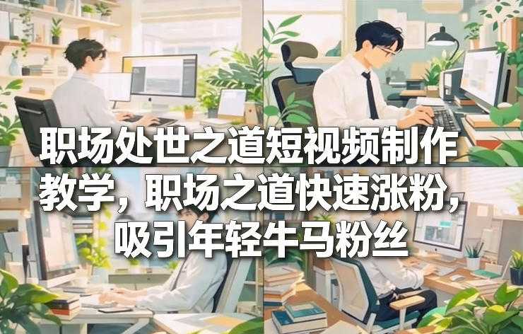职场处世之道短视频制作教学，职场之道快速涨粉，吸引年轻牛马粉丝-泱泱学习社