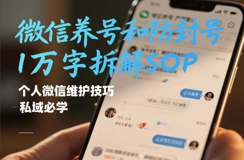 微信养号和防封号1万字拆解SOP，个人微信维护技巧，私域必学【文档】-泱泱学习社
