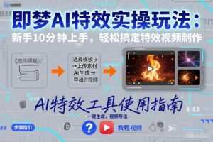 即梦AI特效实操玩法：新手10分钟上手，轻松搞定特效视频制作-泱泱学习社