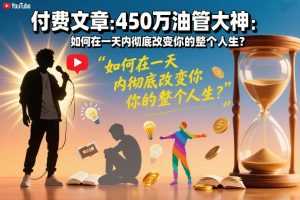 付费文章：450万油管大神：如何在一天内彻底改变你的整个人生？-泱泱学习社
