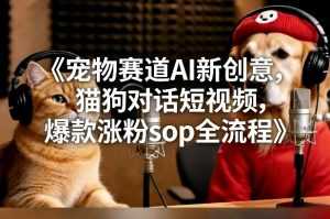 宠物赛道AI新创意，猫狗对话短视频，爆款涨粉sop全流程-泱泱学习社