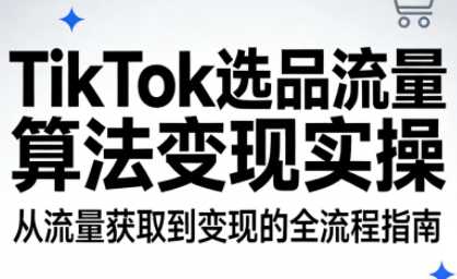 TikTok选品流量算法变现实操-泱泱学习社