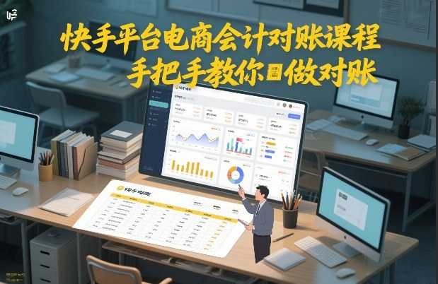 快手平台电商会计对账课程，手把手教你做对账-泱泱学习社