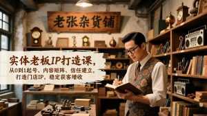 实体老板IP打造课，从0到1起号、内容矩阵、信任建立，打造门店IP，稳定获客增收-泱泱学习社