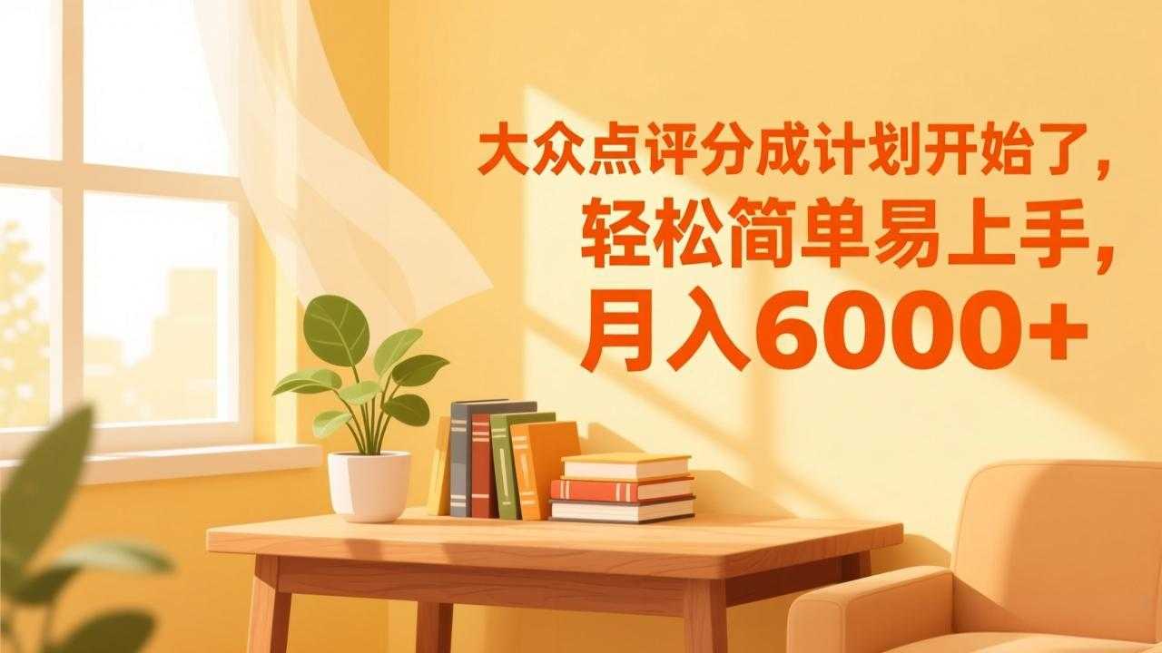 大众点评分成计划开始了，轻松简单易上手，月入6000+-泱泱学习社