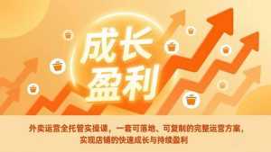 外卖运营全托管实操课，一套可落地、可复制的完整运营方案，实现店铺的快速成长与持续盈利-泱泱学习社