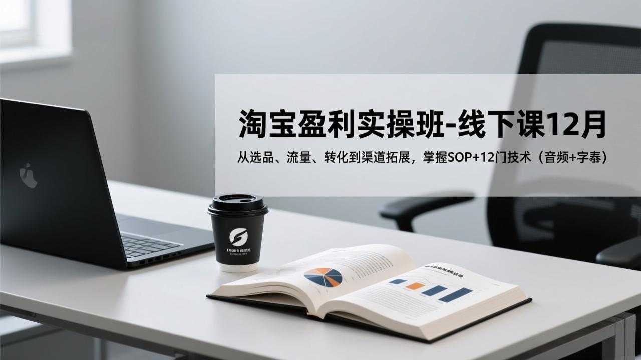 淘宝盈利实操班-线下课12月，从选品、流量、转化到渠道拓展，掌握SOP+12门技术(音频+字幕-泱泱学习社
