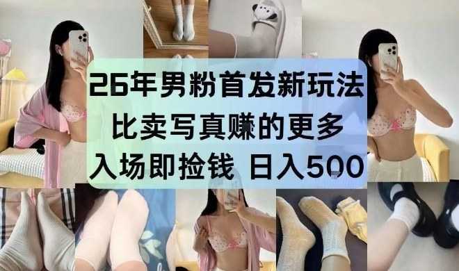 26年男粉首发最新3.0玩法，独此一家，比卖写真賺的更多，入场即捡钱，日入5张【揭秘】-泱泱学习社