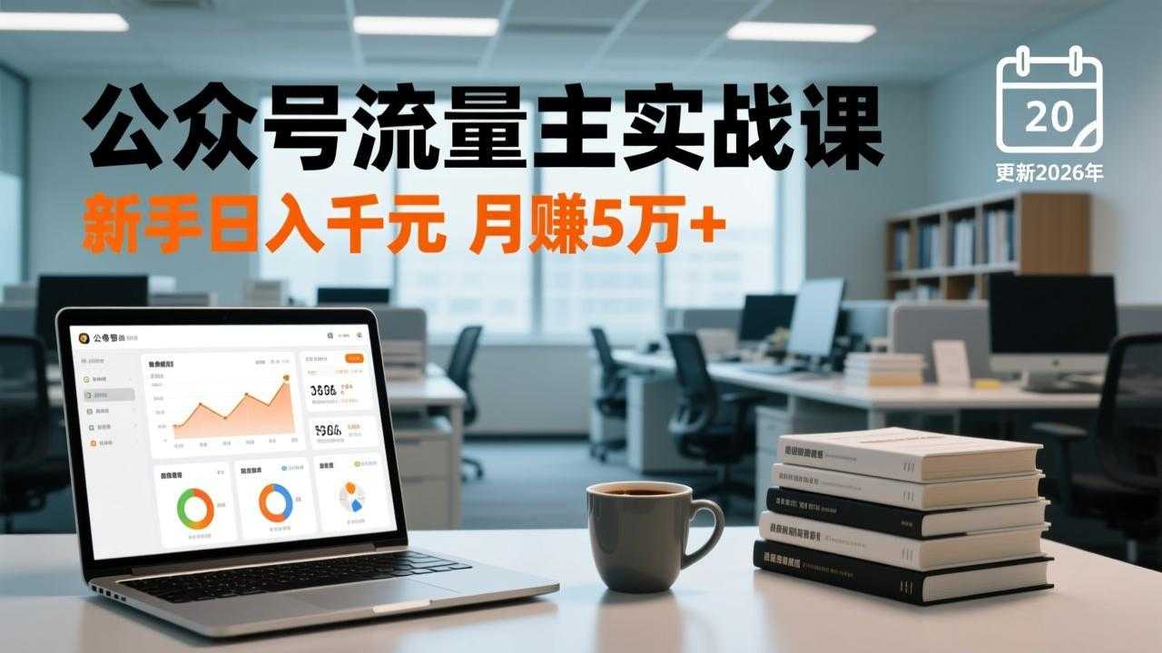 公众号流量主实战课，爆文写作、流量池运营、多平台分发，新手日入千元月赚5万+更新2026年-泱泱学习社