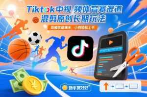 Tiktok中视频体育赛道混剪原创长期玩法，靠播放量賺米，小白轻松上手-泱泱学习社
