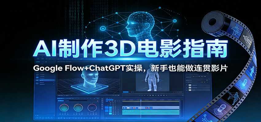 AI制作3D电影指南：Google Flow+ChatGPT实操，新手也能做连贯影片-泱泱学习社