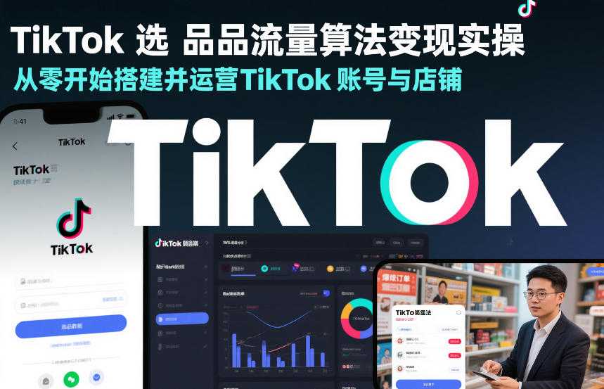 TikTok选品流量算法变现实操，从零开始搭建并运营TikTok账号与店铺-泱泱学习社