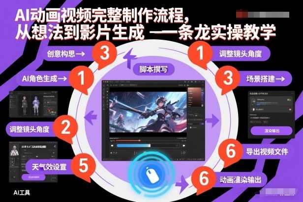AI动画视频完整制作流程，从想法到影片生成一条龙实操教学
