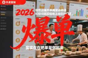 2026餐饮店铺外卖商家必修课，帮你彻底搞懂线上运营的门道，实实在在把单量做起来-泱泱学习社