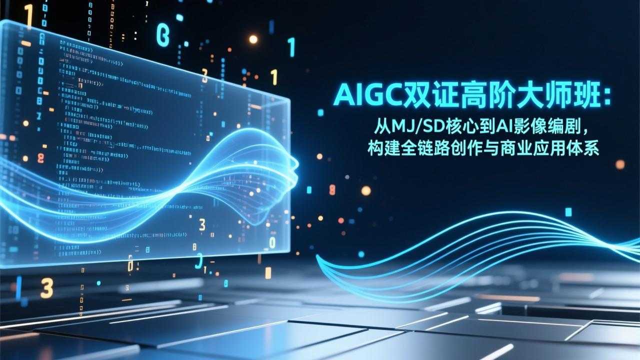 AIGC双证高阶大师班：从MJ/SD核心到AI影像编剧，构建全链路创作与商业应用体系-泱泱学习社
