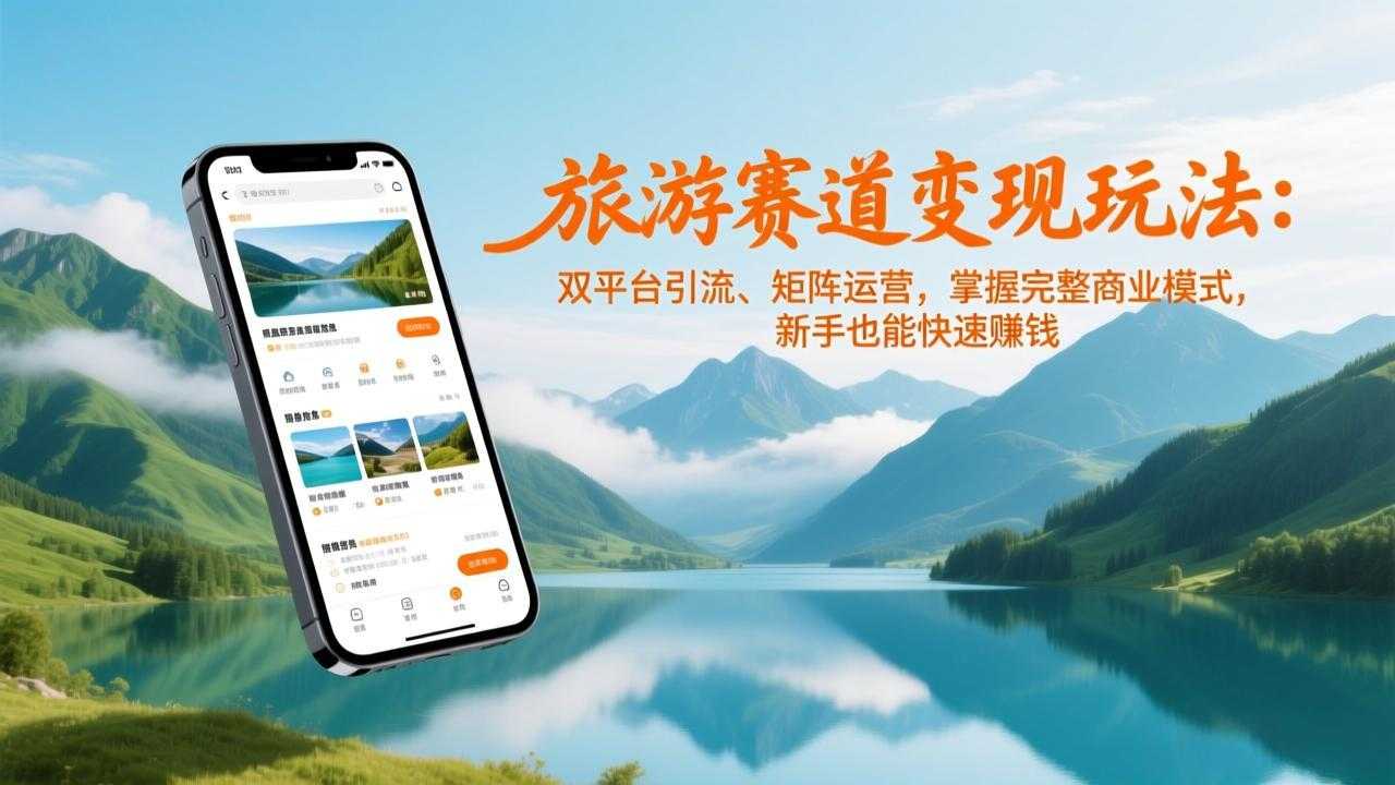 旅游赛道变现玩法：双平台引流、矩阵运营，掌握完整商业模式，新手也能快速赚钱-泱泱学习社
