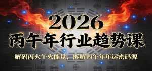 公众号付费文章：2026丙午年行业趋势课：解码丙火午火能量，拆解丙午年年运密码源-泱泱学习社