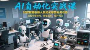 AI自动化实战课：20款智能机器人自动化您的业务任务，轻松节省时间，降低成本，提升利润-泱泱学习社