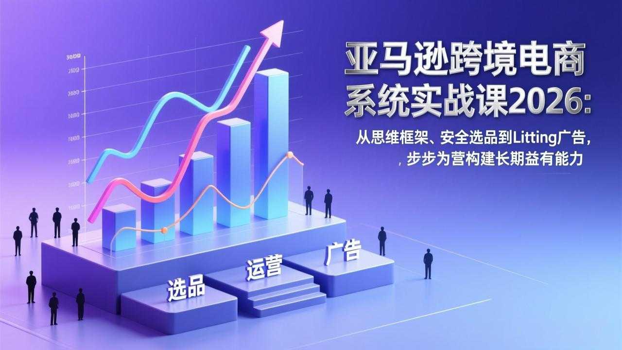 亚马逊跨境电商系统实战课2026：从思维框架、安全选品到Listing广告，步步为营构建长期盈利能力-泱泱学习社