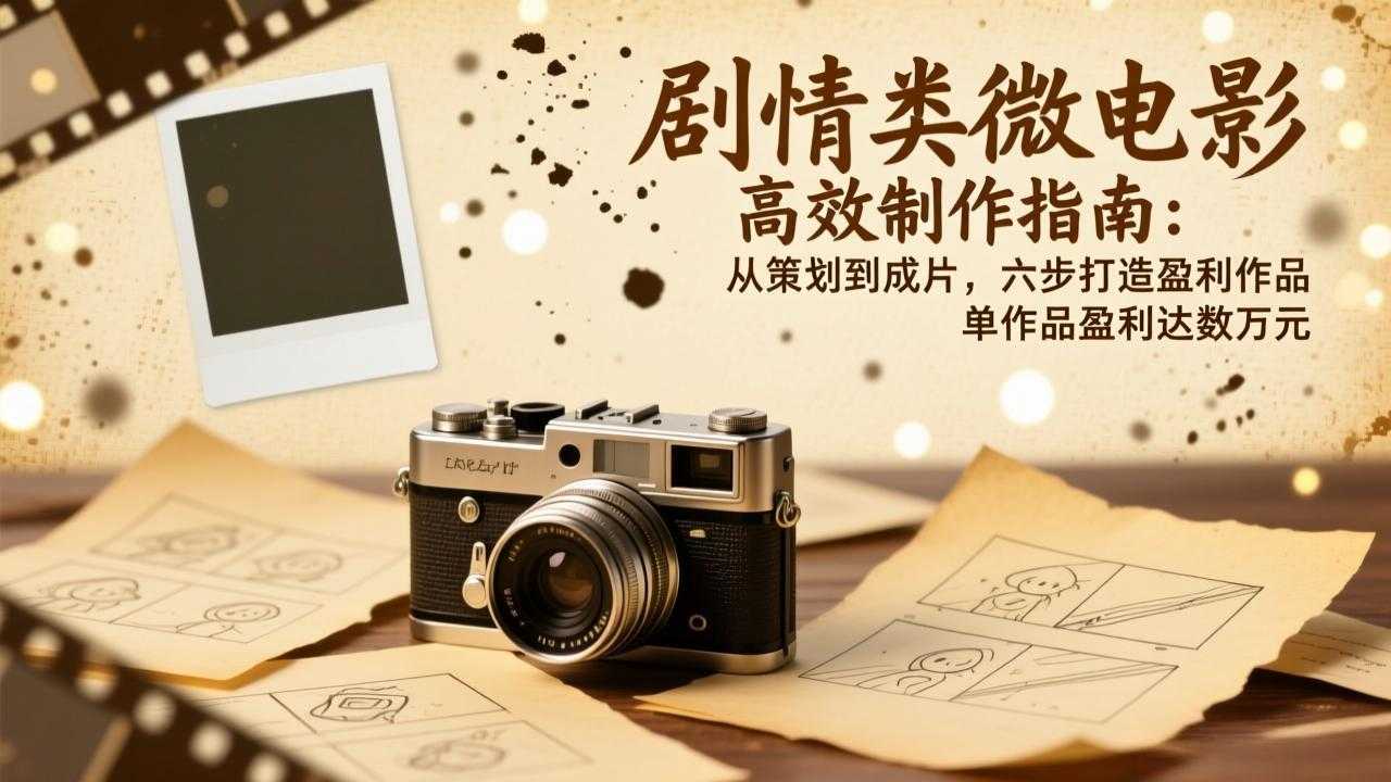 剧情类微电影高效制作指南：从策划到成片，六步打造盈利作品，单作品盈利达数万元-泱泱学习社