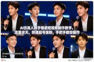 AI仿真人辩手情感短视频制作教学，流量逆天，快速起号涨粉，手把手教你制作-泱泱学习社