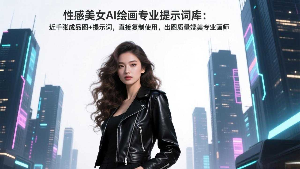 性感美女AI绘画专业提示词库：近千张成品图+提示词，直接复制使用，出图质量媲美专业画师-泱泱学习社