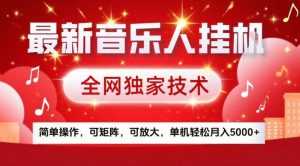 最新音乐人挂G，全网独家技术，简单操作，可矩阵，可放大，单机轻松月入5k+【揭秘】-泱泱学习社