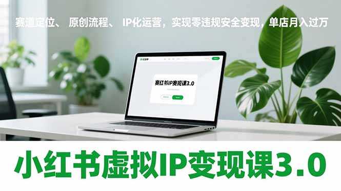 小红书虚拟IP变现课3.0，赛道定位、原创流程、IP化运营，实现零违规安全变现，单店月入过万-泱泱学习社